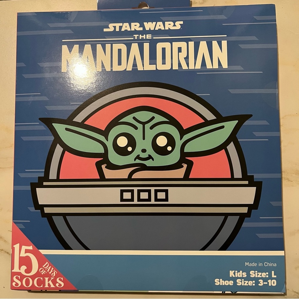 15 Days of Socks Disney Star Wars The Mandalorian Advent Calendar NEW SEALED L